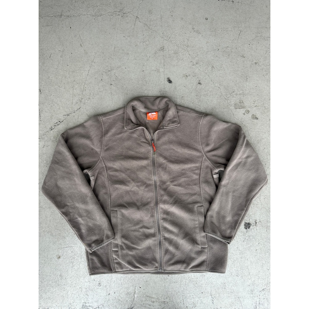 Ozark Trail Mens Full Zip Fleece Jacket Taupe Brown Size M Pockets Outdoor Layer